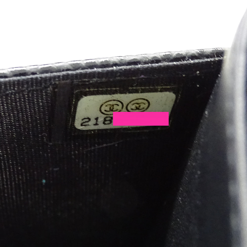 CHANEL シャネル ココマーク ショルダーウォレット ブラック シルバー金具 A48654 キャビアスキン レディース 【中古】