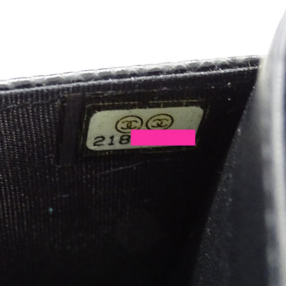 CHANEL シャネル ココマーク ショルダーウォレット ブラック シルバー金具 A48654 キャビアスキン レディース 【中古】