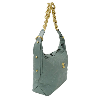 CHANEL シャネル ショルダーバッグ マトラッセ グリーン ゴールド金具 レザー レディース 【中古】