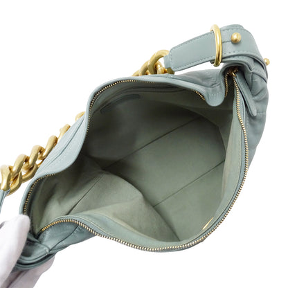 CHANEL シャネル ショルダーバッグ マトラッセ グリーン ゴールド金具 レザー レディース 【中古】