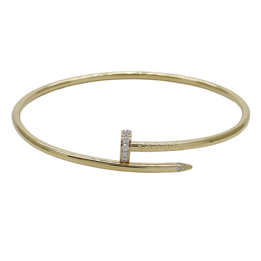 Cartier カルティエ ジュストアンクル スモール ブレスレット バングル 750YG ゴールド #18 レディース メンズ 磨き済み【中古】