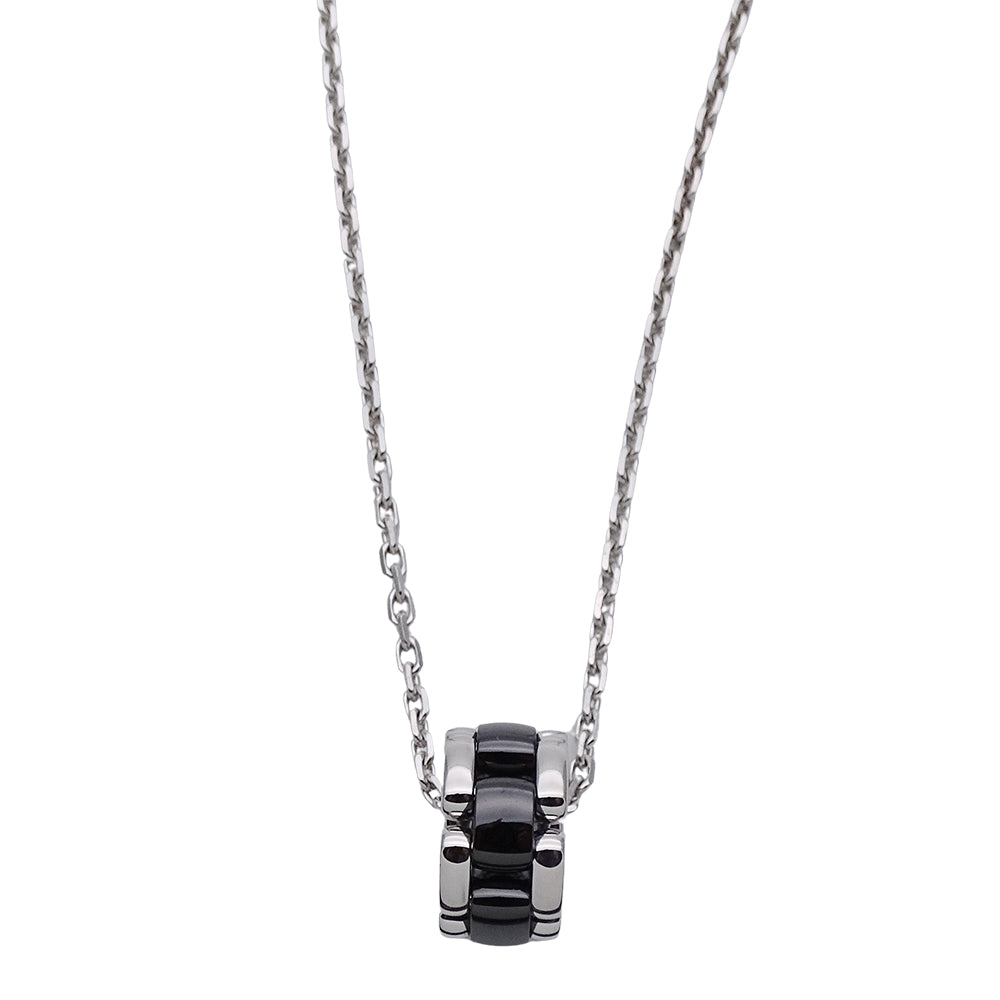 CHANEL シャネル ウルトラ ネックレス ブラックセラミック 750WG ホワイトゴールド ブラック レディース J3171 磨き済み【中古】