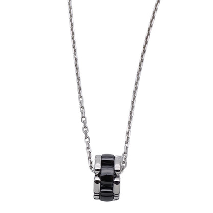 CHANEL シャネル ウルトラ ネックレス ブラックセラミック 750WG ホワイトゴールド ブラック レディース J3171 磨き済み【中古】