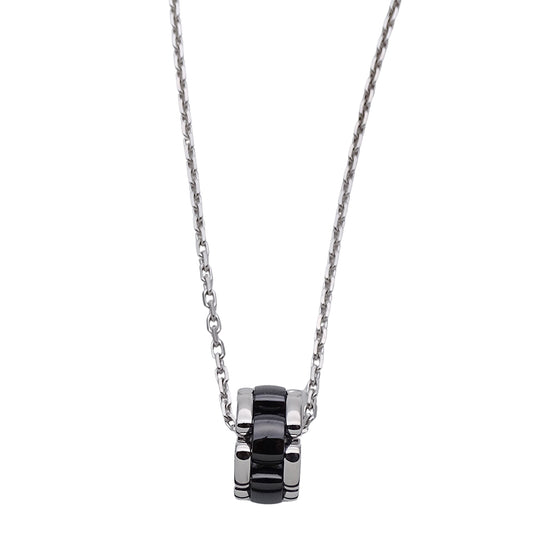 CHANEL シャネル ウルトラ ネックレス ブラックセラミック 750WG ホワイトゴールド ブラック レディース J3171 磨き済み【中古】
