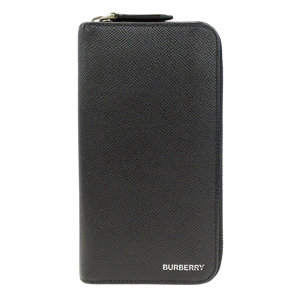 BURBERRY バーバリー 長財布 ブラック 8014650 レザー メンズ 【中古】