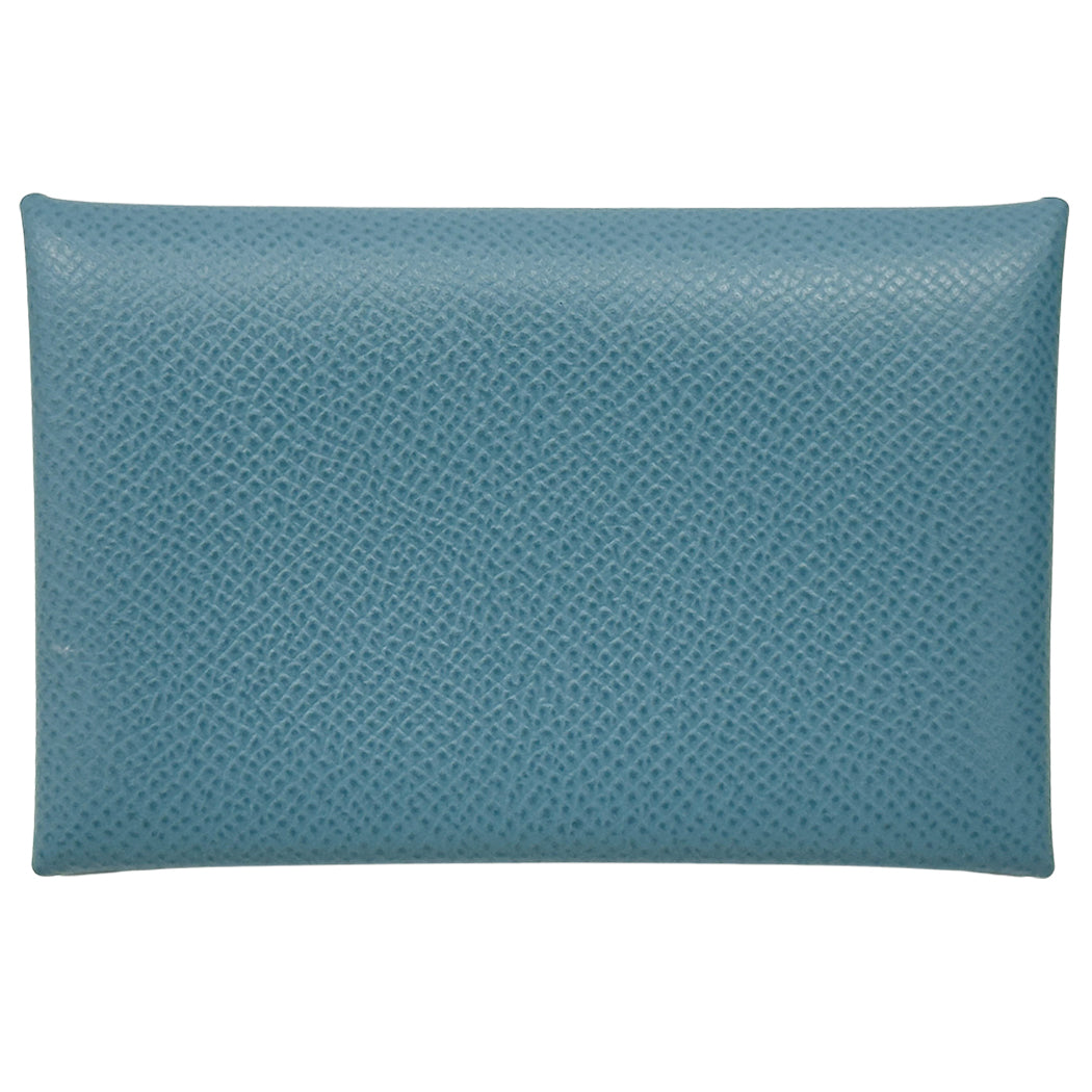 HERMES エルメス カルヴィ カードケース ブルージーン エプソン レディース メンズ □R 【中古】