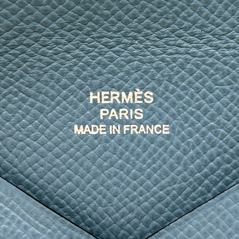 HERMES エルメス カルヴィ カードケース ブルージーン エプソン レディース メンズ □R 【中古】