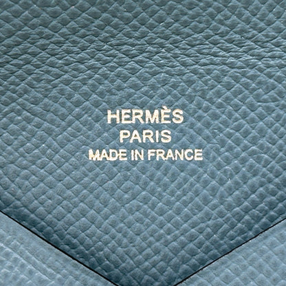 HERMES エルメス カルヴィ カードケース ブルージーン エプソン レディース メンズ □R 【中古】