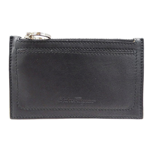 Ferragamo フェラガモ コインケース ガンチーニ ブラック レザー レディース メンズ 【中古】