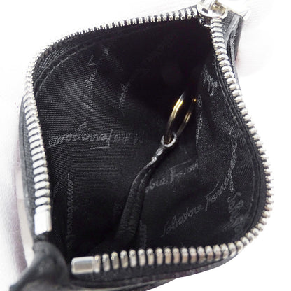 Ferragamo フェラガモ コインケース ガンチーニ ブラック レザー レディース メンズ 【中古】