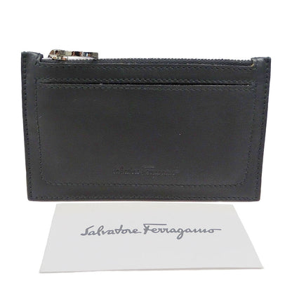 Ferragamo フェラガモ コインケース ガンチーニ ブラック レザー レディース メンズ 【中古】