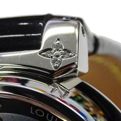 LOUIS VUITTON ルイ・ヴィトン タンブ―ル フォーエバー Q12M5 レディース 腕時計 ダイヤ クオーツ SS レザー磨き済み 【中古】