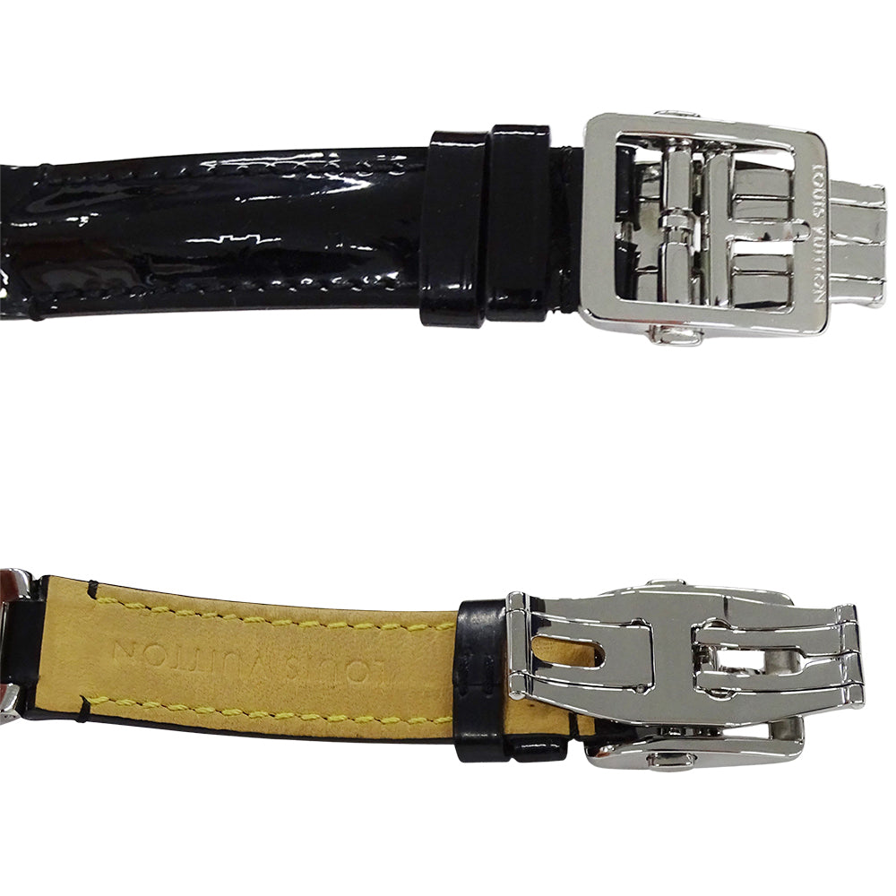 LOUIS VUITTON ルイ・ヴィトン タンブ―ル フォーエバー Q12M5 レディース 腕時計 ダイヤ クオーツ SS レザー磨き済み 【中古】