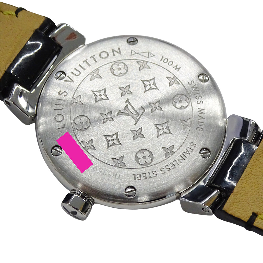 LOUIS VUITTON ルイ・ヴィトン タンブ―ル フォーエバー Q12M5 レディース 腕時計 ダイヤ クオーツ SS レザー磨き済み 【中古】