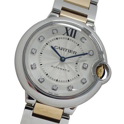 Cartier カルティエ バロンブルー WE902031 ボーイズ 腕時計 11Pダイヤモンド 自動巻き AT SS PG 磨き済み【中古】