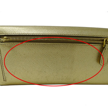 PRADA プラダ 長財布 メタル ゴールド 1MH132 レディース 【中古】