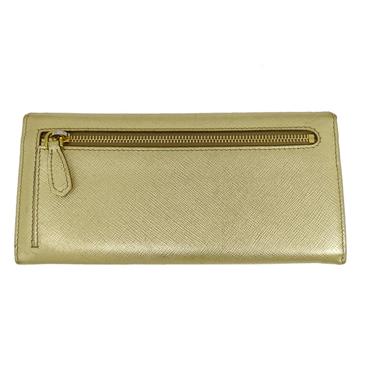 PRADA プラダ 長財布 メタル ゴールド 1MH132 レディース 【中古】
