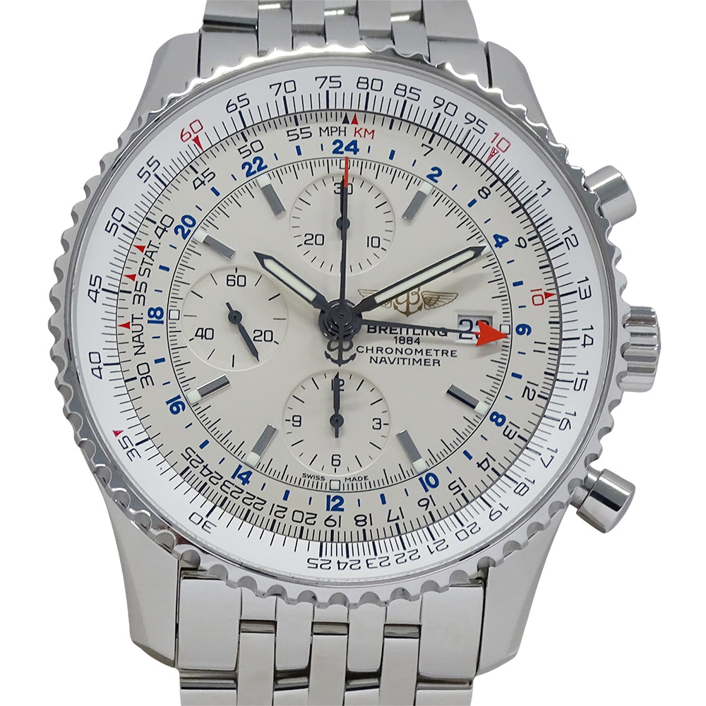 BREITLING ブライトリング ナビタイマー ワールド A24322 メンズ 腕時計 自動巻き AT ステンレス 磨き済み【中古】