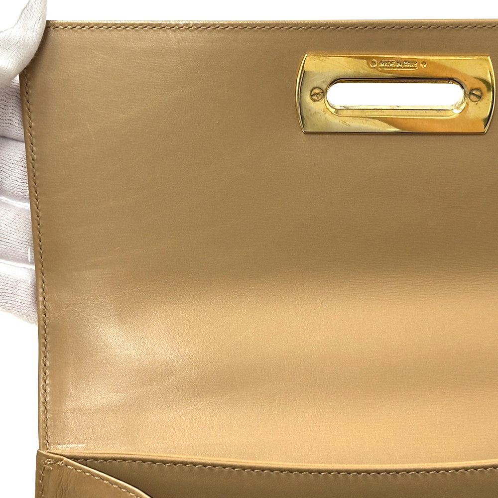 Ferragamo フェラガモ ハンドバッグ ガンチーニ ベージュ レザー レディース 【中古】