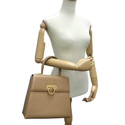 Ferragamo フェラガモ ハンドバッグ ガンチーニ ベージュ レザー レディース 【中古】