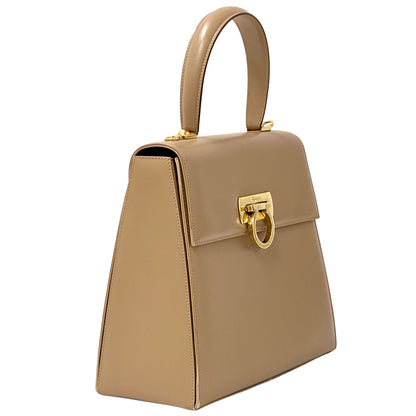 Ferragamo フェラガモ ハンドバッグ ガンチーニ ベージュ レザー レディース 【中古】