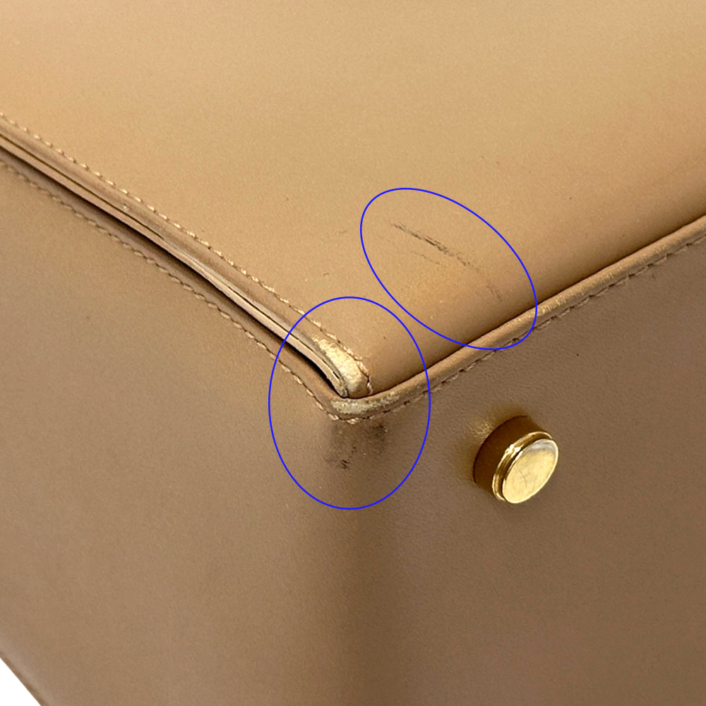 Ferragamo フェラガモ ハンドバッグ ガンチーニ ベージュ レザー レディース 【中古】