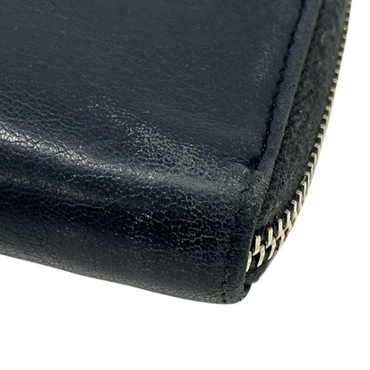 CHANEL シャネル 長財布 ココマーク ブラック シルバー金具 ラムスキン レディース 【中古】