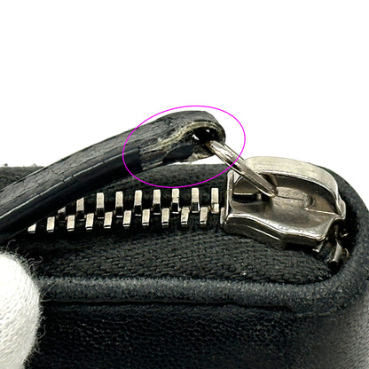 CHANEL シャネル 長財布 ココマーク ブラック シルバー金具 ラムスキン レディース 【中古】