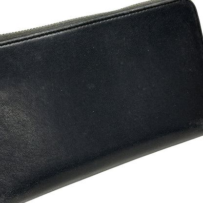 CHANEL シャネル 長財布 ココマーク ブラック シルバー金具 ラムスキン レディース 【中古】