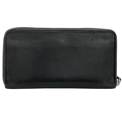 CHANEL シャネル 長財布 ココマーク ブラック シルバー金具 ラムスキン レディース 【中古】