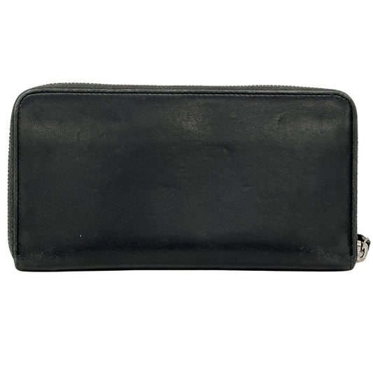 CHANEL シャネル 長財布 ココマーク ブラック シルバー金具 ラムスキン レディース 【中古】
