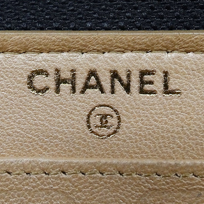 CHANEL シャネル 長財布 カメリア ブラック ゴールド金具 ラムスキン レディース 【中古】