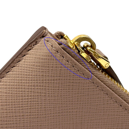 PRADA プラダ カードケース ピンクベージュ ゴールド金具 1MC054 サフィアーノ レディース 【中古】