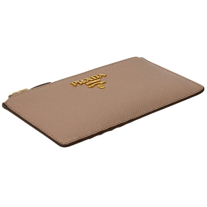 PRADA プラダ カードケース ピンクベージュ ゴールド金具 1MC054 サフィアーノ レディース 【中古】