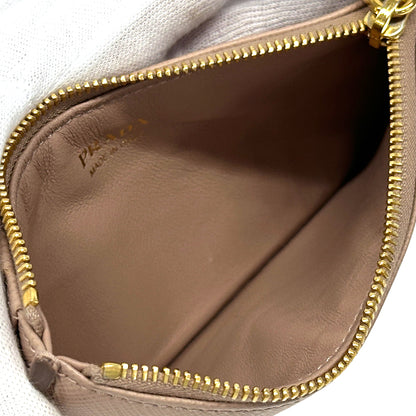 PRADA プラダ カードケース ピンクベージュ ゴールド金具 1MC054 サフィアーノ レディース 【中古】