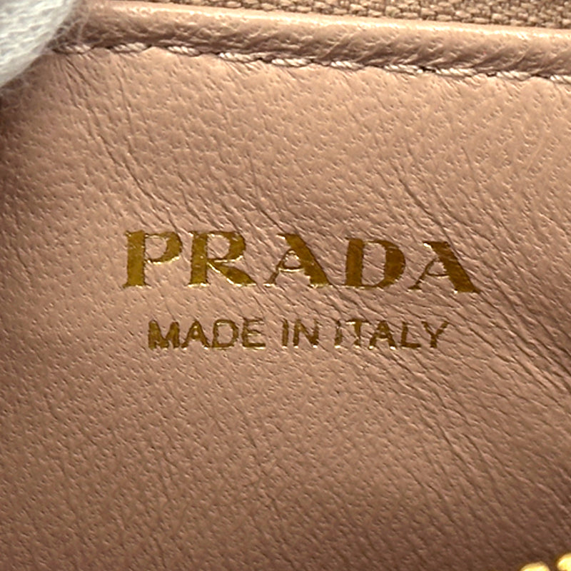 PRADA プラダ カードケース ピンクベージュ ゴールド金具 1MC054 サフィアーノ レディース 【中古】