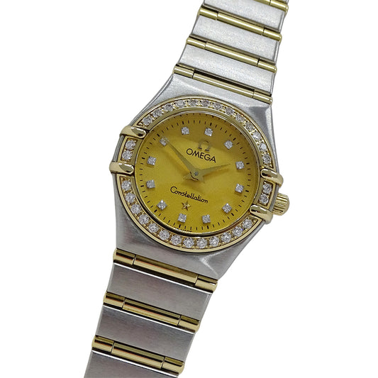 OMEGA オメガ コンステレーション ミニ 1267.15 レディース 腕時計 クオーツ QZ SS YG ダイヤモンド 磨き済み【中古】