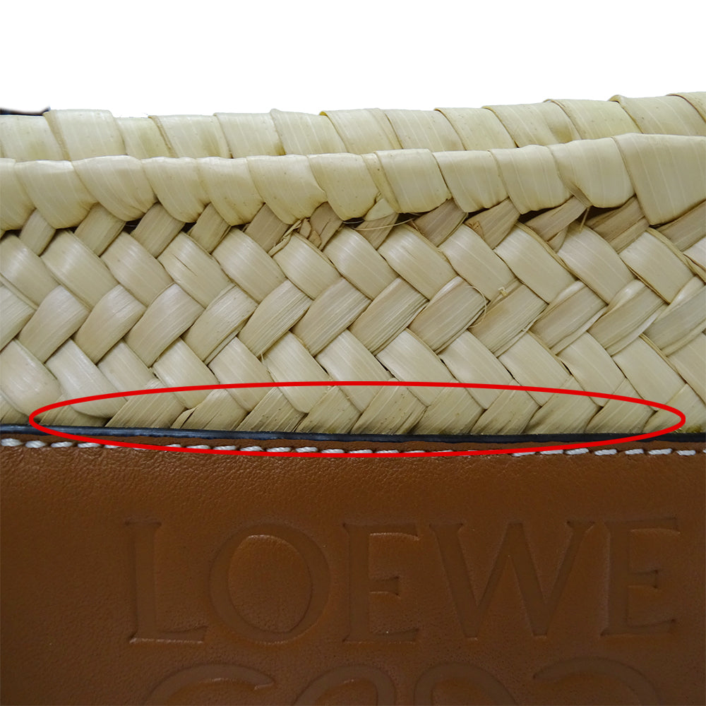 LOEWE ロエベ バスケットバッグ スモール ハンドバッグ ナチュラル タン レディース 【中古】