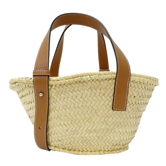 LOEWE ロエベ バスケットバッグ スモール ハンドバッグ ナチュラル タン レディース 【中古】