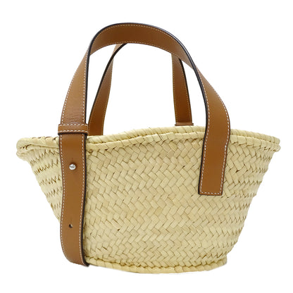 LOEWE ロエベ バスケットバッグ スモール ハンドバッグ ナチュラル タン レディース 【中古】