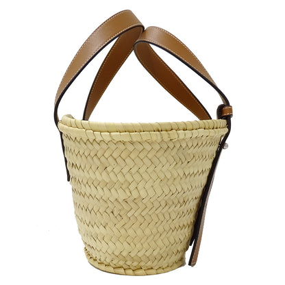 LOEWE ロエベ バスケットバッグ スモール ハンドバッグ ナチュラル タン レディース 【中古】