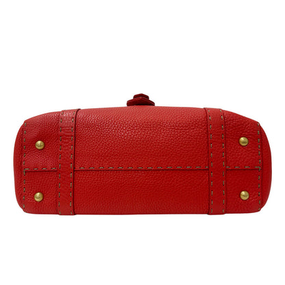 FENDI フェンディ リンダ ハンドバッグ レッド レザー レディース メンズ 【中古】