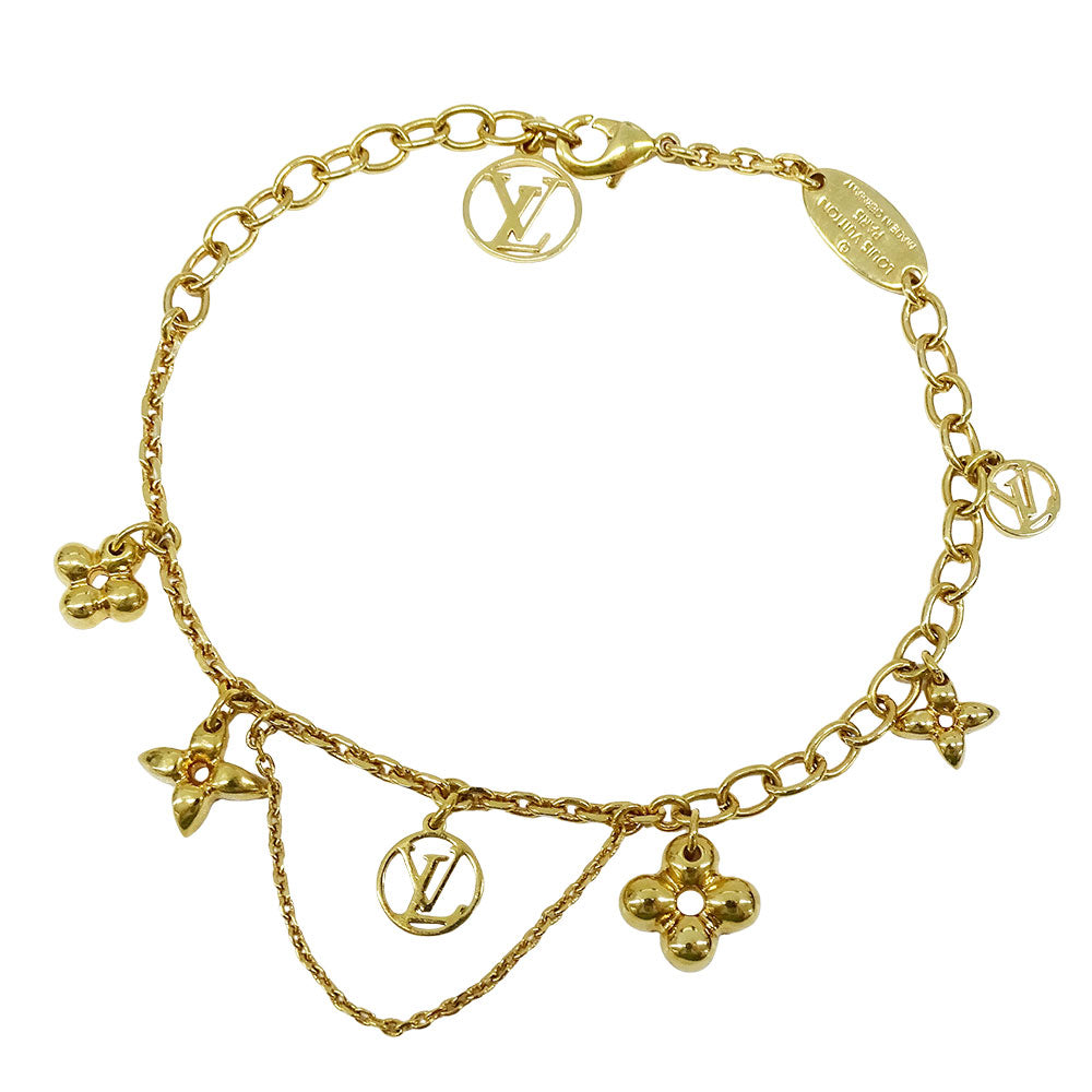 LOUIS VUITTON ルイ・ヴィトン ブラスレ・ブルーミング ブレスレット メタル ゴールド レディース M64858 【中古】