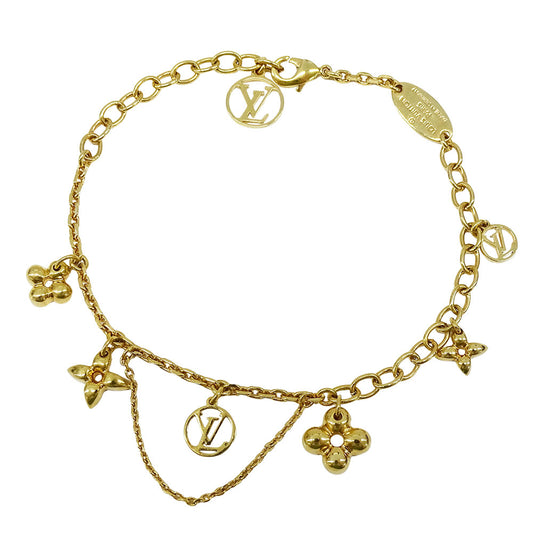 LOUIS VUITTON ルイ・ヴィトン ブラスレ・ブルーミング ブレスレット メタル ゴールド レディース M64858 【中古】