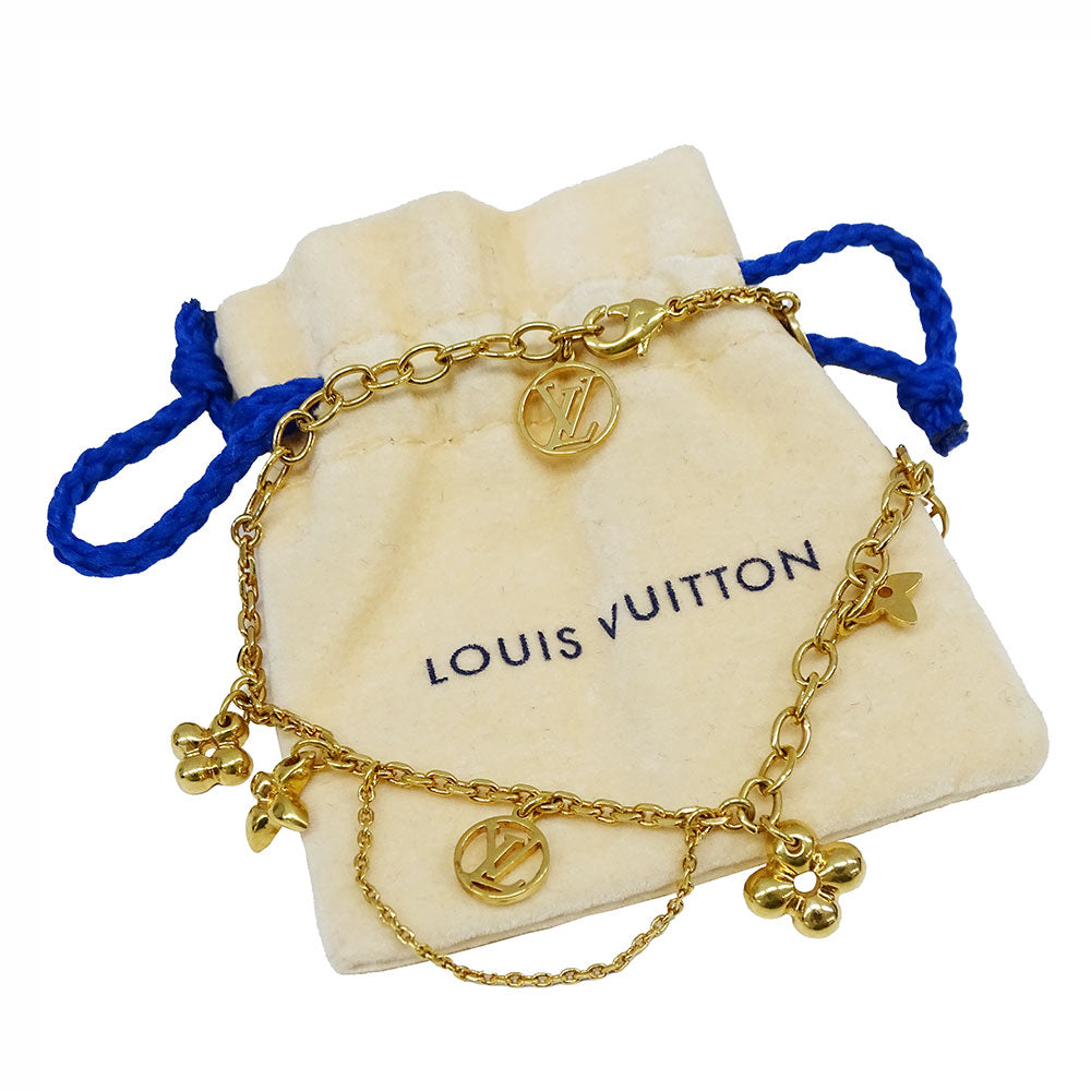 LOUIS VUITTON ルイ・ヴィトン ブラスレ・ブルーミング ブレスレット メタル ゴールド レディース M64858 【中古】