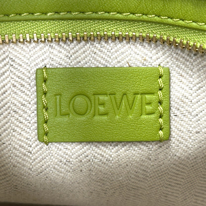 LOEWE ロエベ ショルダーバッグ アナグラム グリーン ラフィア レディース 【中古】
