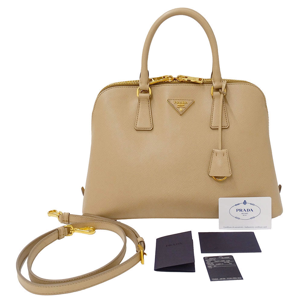 PRADA プラダ プロムナード 2wayバッグ ベージュ BL0836 レディース サフィアーノ 【中古】