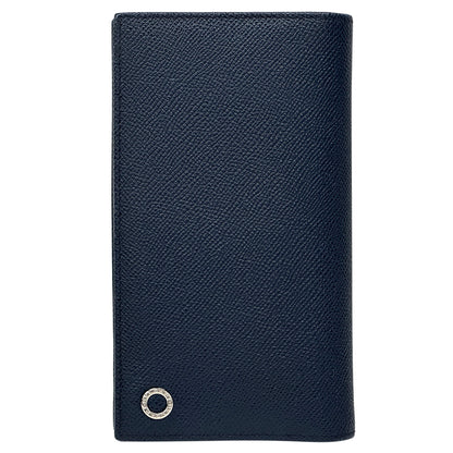 BVLGARI ブルガリ ラージウォレット 長財布 ブルガリブルガリ マン ネイビー グリーン レザー メンズ 【中古】
