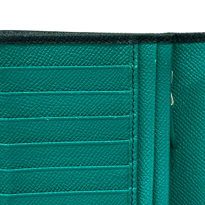 BVLGARI ブルガリ ラージウォレット 長財布 ブルガリブルガリ マン ネイビー グリーン レザー メンズ 【中古】
