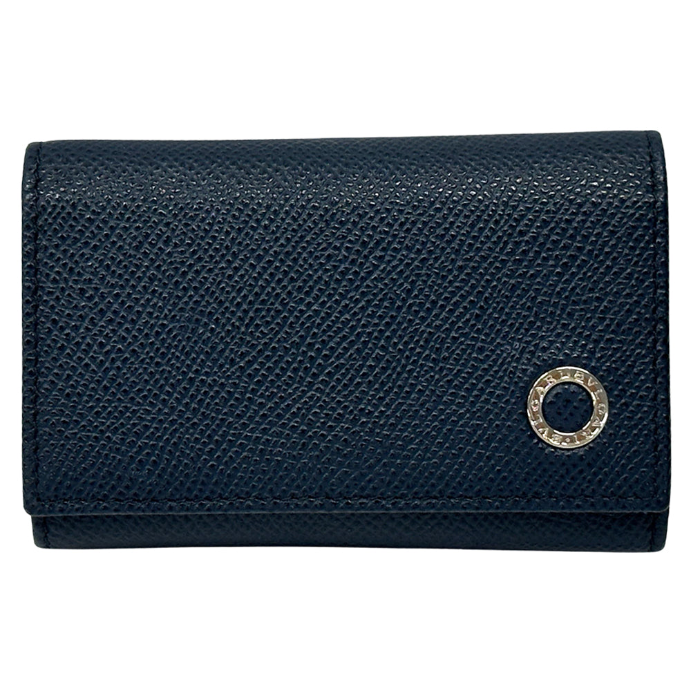 BVLGARI ブルガリ キーケース ブルガリブルガリ 6連 ネイビー レザー レディース メンズ 【中古】